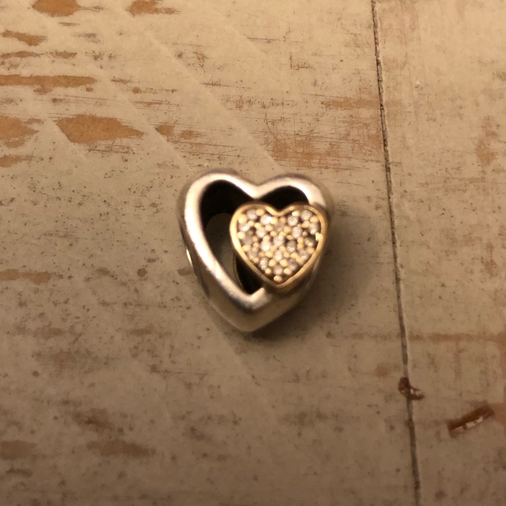 Pandora Gold and Silver hearts charm. - Picture 6 of 6